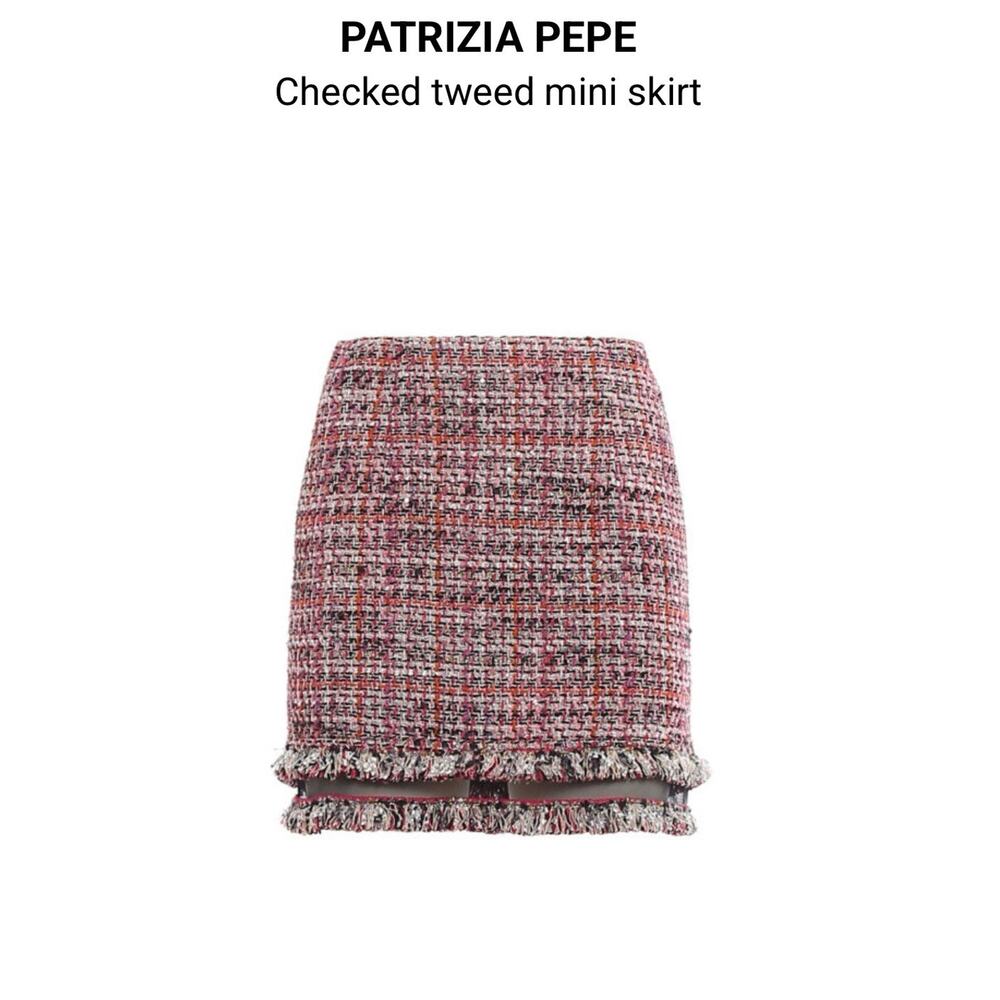 Patrizia Pepe skirt size 42 Checked Tweed Pink New